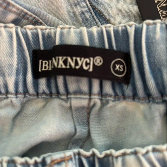 NWT BlankNYC sz XS frayed hem jean shorts with drawstring - Picture 5 of 5